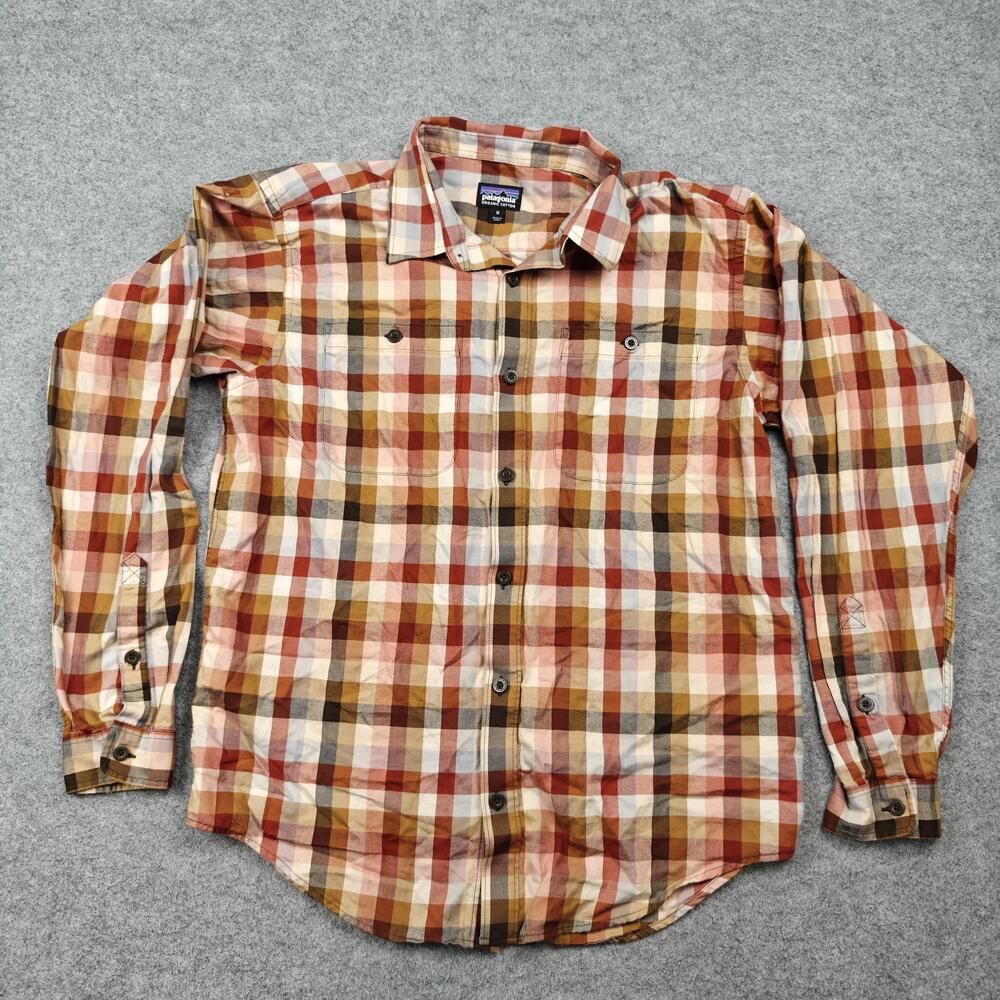 Patagonia Shirt Mens Medium Multicolor Cotton Twill Long Sleeve Button-Up